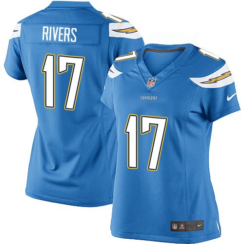 Women's Limited Philip Rivers Nike Jersey Electric Blue Alternate - #17 NFL Los Angeles Chargers